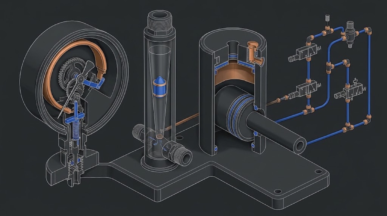Pressure, flow and the gas laws; reading a pneumatic diagram