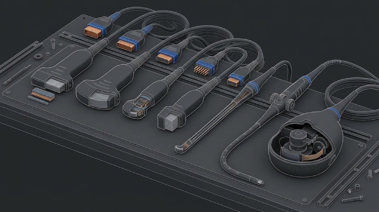 Ultrasound probe types side by side